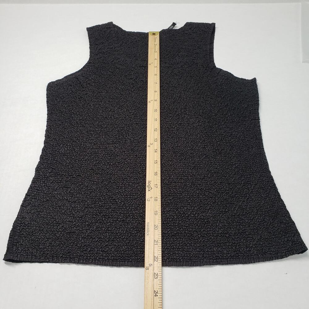 Tania Nardi Top Tank Womens Medium Black Crinkle Sleeveless Artsy Textured Goth - Picture 7 of 13